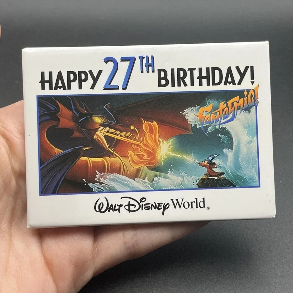 Walt Disney World Fantasmic Happy‎ 27th Birthday! Sorcerer Mickey Lapel Pin